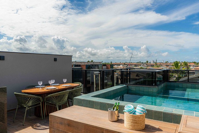 Rooftop de luxo à beira-mar de Muro Alto, Porto de galinhas,