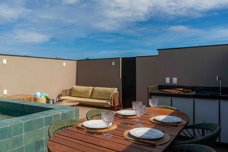 Rooftop de luxo à beira-mar de Muro Alto, Porto de galinhas,